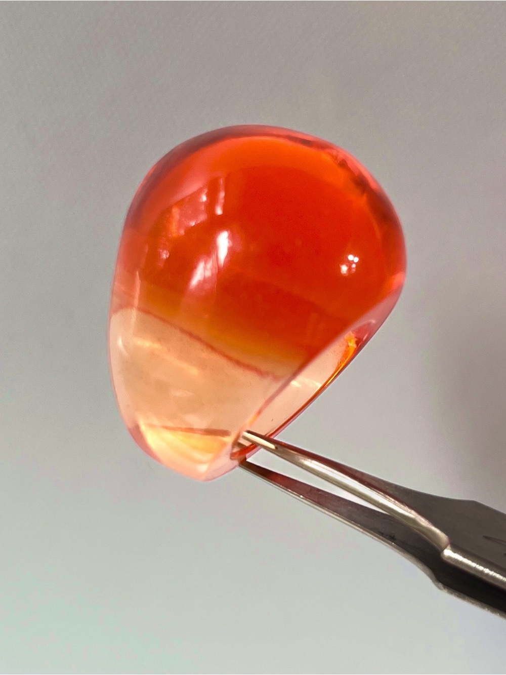 Vintage Lucite Ring Chunky Bubble Dome  Orange Statement Unisex Acrylic Jewelry
